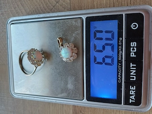 14 K csodaszép, mutatós fehér arany-opál gyűrű medállal eladó, ÚJ - kép 6