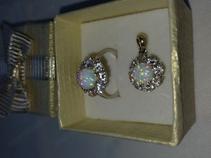 14 K csodaszép, mutatós fehér arany-opál gyűrű medállal eladó, ÚJ - kép 2