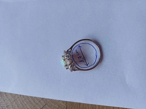 14 K csodaszép, mutatós fehér arany-opál gyűrű medállal eladó, ÚJ - kép 13