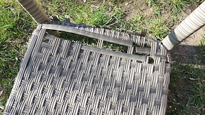 Rattan stílusú kisasztal eladó fekete üveglappal - kép 12