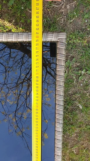 Rattan stílusú kisasztal eladó fekete üveglappal - kép 16