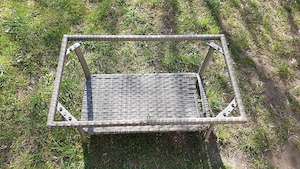 Rattan stílusú kisasztal eladó fekete üveglappal - kép 13