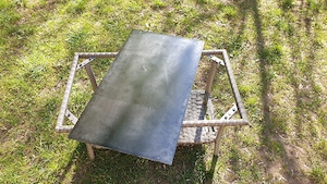 Rattan stílusú kisasztal eladó fekete üveglappal - kép 11