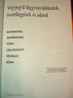 Négyjegyű függvénytáblázatok Összefüggések és adatok  - kép 2