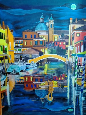 Velence estefele(60*80 cm. akril)