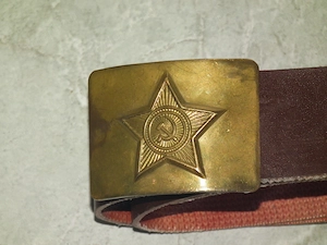 Szép barna réz csatos katonai öv a szovjet érából CCCP - kép 2