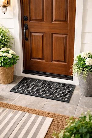 Perforált gumi lábtörlő fekete 60x40 cm - kép 2