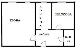 Palotavárosban belváros mellett Cserepes közben 1 emeleten 1+1 szobás 42 m2-es szép állapotú lakás