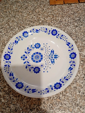 Alföldi Porcelán falitányér (jelzett: 4724) 24cm 3000ft óbuda Alföldi porcelán kék virágos fali tál 