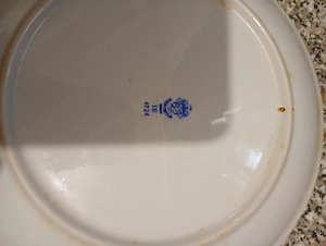 Alföldi Porcelán falitányér (jelzett: 4724) 24cm 3000ft óbuda Alföldi porcelán kék virágos fali tál  - kép 2