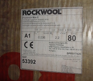 Rockwool Frontrock Max E hőszigetelő 100x60x8 cm, 7,2 négyzetméter - kép 2