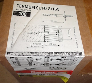 Termofix dübel homlokzati hőszigeteléshez, 155x8 mm, 360 db - kép 2