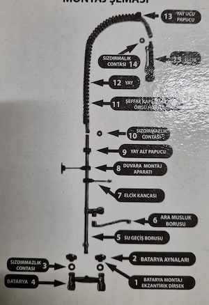 Ipari mosogató előmosó-leverető zuhany kétgombos csapteleppel és kifolyóval - kép 3