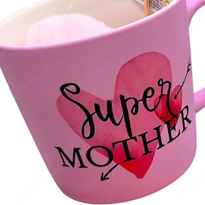 Super mother ajándék bögre szett rózsaszín 400 ml - kép 3