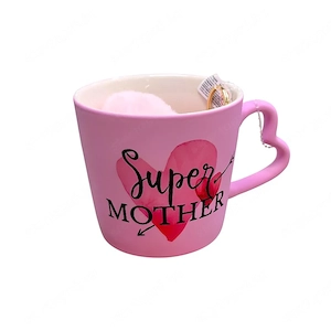 Super mother ajándék bögre szett rózsaszín 400 ml - kép 2