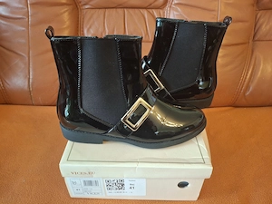 Csatos, fekete női bokacsizma csökkentett áron eladó - 40 - kép 6