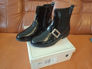 Csatos, fekete női bokacsizma csökkentett áron eladó - 40 - kép 2