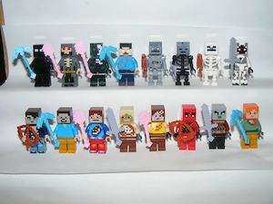 Lego Minecraft figurák Skinek Sorvasztó Csontváz Zombi Kóbor figurák Skin pack 16db  - kép 2
