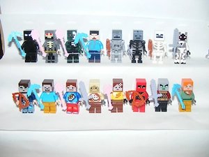 Lego Minecraft figurák Skinek Sorvasztó Csontváz Zombi Kóbor figurák Skin pack 16db  - kép 4