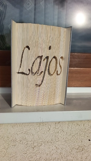 Könyvszobor, disztárgy, Lajos felirattal ajándék  - kép 3