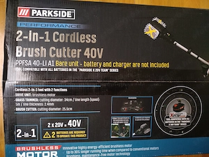 Parkside Ppfsa A1 40 Voltos akkus fűkasza és bozótvágó új, 5 év gari - kép 7