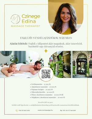 12 500 Ft svédmasszázs májusban VI.kerület és XIII.kerület