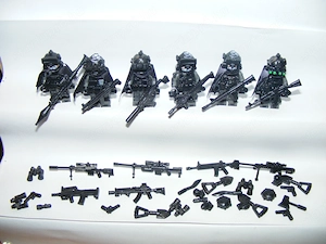 Lego SWAT Álcázott Koponya Osztag kommandós katonák 6db katona + fegyver ÚJ - kép 7