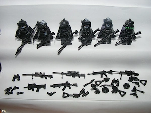 Lego SWAT Álcázott Koponya Osztag kommandós katonák 6db katona + fegyver ÚJ - kép 8