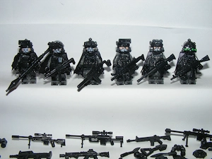Lego SWAT Álcázott Koponya Osztag kommandós katonák 6db katona + fegyver ÚJ - kép 4