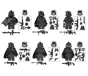 Lego SWAT Álcázott Koponya Osztag kommandós katonák 6db katona + fegyver ÚJ