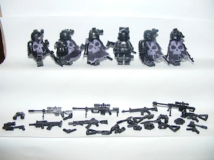 Lego SWAT Álcázott Koponya Osztag kommandós katonák 6db katona + fegyver ÚJ - kép 13