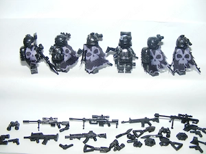 Lego SWAT Álcázott Koponya Osztag kommandós katonák 6db katona + fegyver ÚJ - kép 14