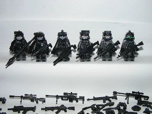 Lego SWAT Álcázott Koponya Osztag kommandós katonák 6db katona + fegyver ÚJ - kép 11