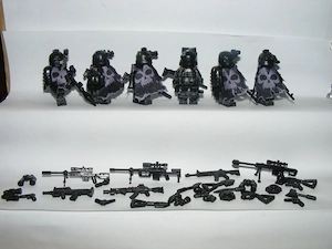 Lego SWAT Álcázott Koponya Osztag kommandós katonák 6db katona + fegyver ÚJ - kép 12