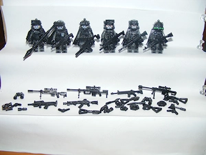 Lego SWAT Álcázott Koponya Osztag kommandós katonák 6db katona + fegyver ÚJ - kép 5
