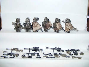 Lego SWAT Álcázott Koponya Osztag Dirt kommandós katonák 6db katona + fegyver - kép 8
