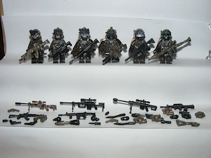 Lego SWAT Álcázott Koponya Osztag Dirt kommandós katonák 6db katona + fegyver - kép 2