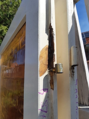 Ajtó bagoly sárga üveges tok nélkül 87x204cm fehér balos falcos zárral - kép 3