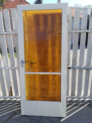 Ajtó bagoly sárga üveges tok nélkül 87x204cm fehér balos falcos zárral