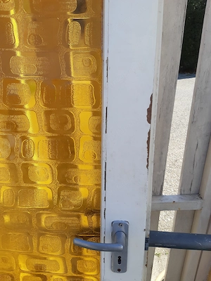Ajtó bagoly sárga üveges tok nélkül 72x200cm fehér jobbos falcos zárral - kép 3