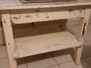 Fa asztalból kialakított mosogató 57x89cm széles - kép 4
