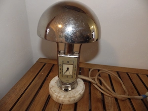 MOFÉM art deco stílusú lámpa, órával, 
