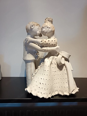 Kovács Éva kerámia szobor   jelzett, 33 cm - kép 3