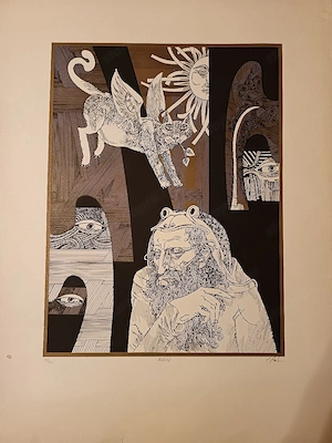 Szász Endre szignózott grafika 10 100 eredeti, nagy méretű