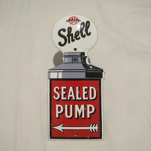 Shell zománc tábla hibátlan 