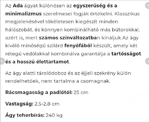 Ada fenyőfa franciaágy és rugós matraca áron alul eladó - kép 5