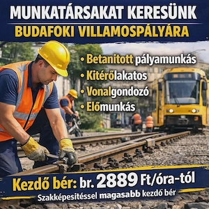 Budapest XI. kerület Villamospálya fenntartás- Fizikai munka