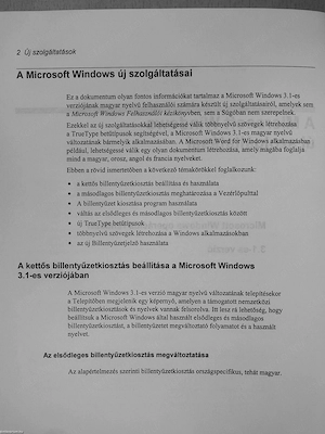 Felhasználói kézikönyv Microsoft Windows operációs rendszer 3.1 Microsoft Corporation  magyar nyelvű - kép 2