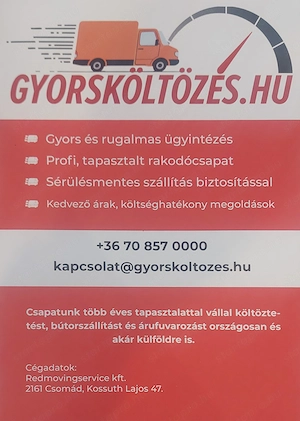 Költöztetés -Szállítás 