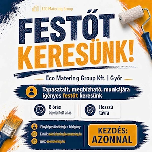 Festőt keresünk Győrben azonnali kezdéssel!